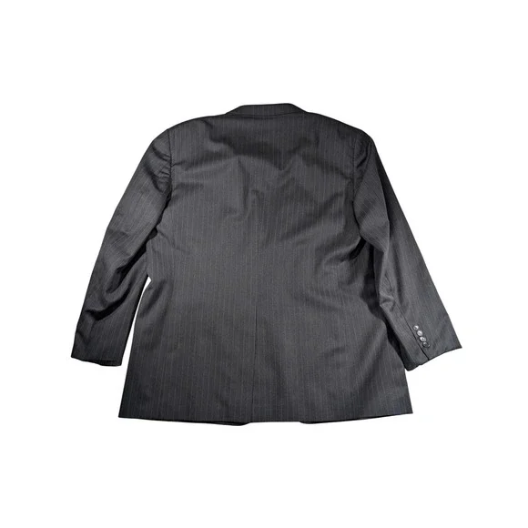 Jones New York Men's 50L Dark Gray Pinstripe 100% Wool Two-Button Suit Jacket - Picture 2 of 6